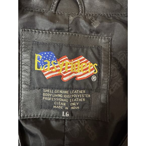 Sz Large Women’s Easy Riders Black Leather Moto Zip Vest Motorcycle READ - Picture 9 of 9
